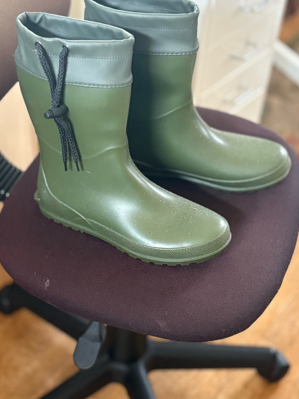 Olive Green Waterproof Rain Boots